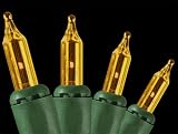 Club Pack of 900 Gold Commercial 50pc Dura-Lit Christmas Lights - Green Wire