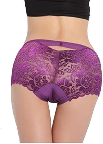 LZOO® Women Lady Sexy Lace Underwear Lingerie Knickers Thong Panties. (Tag XXXL=US L, Purple Red)