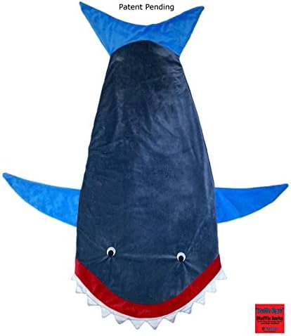 Fleece Shark Blanket and Stuffed Animal Storage Sack by StuffieSackz - Great For Boys and Girls, and Pets
