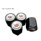 AGT Aluminum Black Valve Caps Tire Cap Stem for Cadillac Wheels (Pack of 4) by AGT