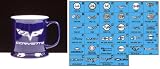 Blue Premium Ceramic Mug with Engraved Corvette Emblem