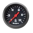 Sunpro CP8216 StyleLine Mechanical Oil Pressure Gauge - Black Dial