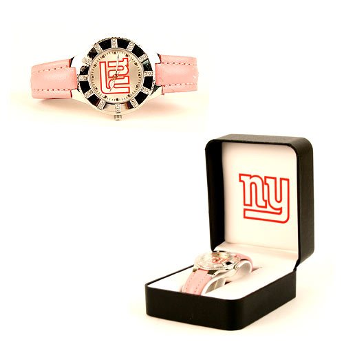 New York Giants Sparkling Pink Band Ladies Watch in Gift Box