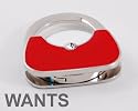 Enamel Hand Bag Holder Hook Red & White