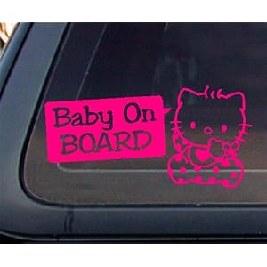 Hello Kitty Baby On Board Car Decal / Sticker - PINK