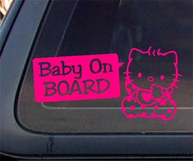 Hello Kitty Baby On Board Car Decal / Sticker – PINK