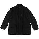 Cole Haan Mens Wool Leather Trim Coat