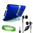 Blue Custom Case with Durable Metal Kick Stand for Apple iPod Touch 3rd generation + iPod Earphones with Microphone + Live*Laugh*Love WristBand!!!
