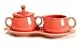 Homer Laughlin China Fiesta Persimmon Sugar & Creamer Set with Tray