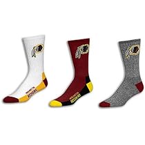 Redskins For Bare Feet NFL Assorted Men's Socks - Size 10-1