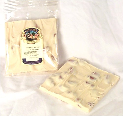 Ultimate's Low Carb & Sugarfree White Chocolate Almond Bark - 5 oz Bag by Ultimate Nut & Candy Co.