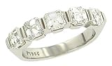 Ladies 5 Stone Bar Set Asscher Cut Diamond Anniversary Band Diamond 2.00cttw