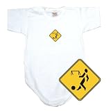 BABY BODYSUIT WHITE  SIGN SOCCER  6 - 9 Months