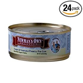 Newman's Own Organics Turkey & Vegetable Formula for Cats, 5.5-Ounce Tins (Pack of 24)