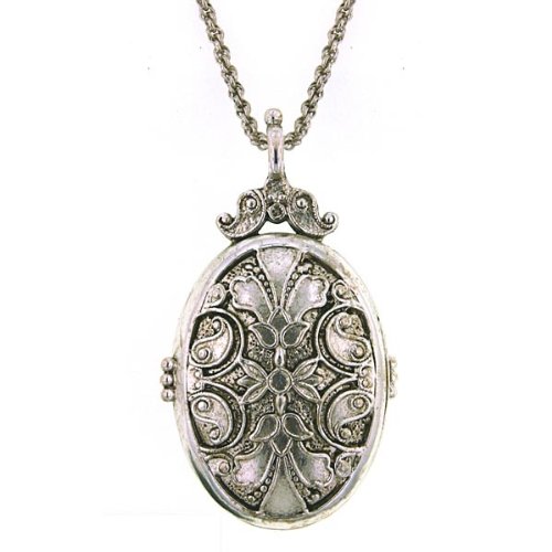 Victorian Reproduction Double Locket Pendant Necklace