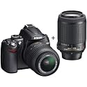 Nikon D5000 12.3MP DX Digital SLR Camera with 18-55mm f/3.5-5.6G VR and 55-200mm f/4-5.6G VR Lenses and 2.7 inch Vari-angle LCD