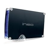ineo I-NIA302U, 3.5-Inch IDE/SATA Hybrid External Hard Drive Enclosure to USB 2.0 Galaxy Neon Light (Black)