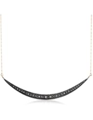 Mizuki 14Kt Charm Long Shadow Silver Crescent Diamond Chain Necklace (.58Ct)