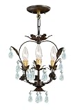 Crystorama 5823-DR Paris Flea Market - Three Light Mini Chandelier, Dark Rust Finish -