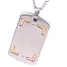 Stainless/14K Steel Men's Duo Diamond Dog Tag Necklace