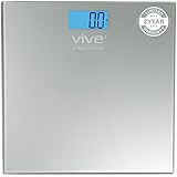 Digital Bathroom Scale by Vive Precision - Best Selling, Accurate Weight Scale - 2 Year Warranty (Silver)