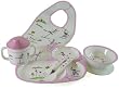 6 Piece Set Baby Cie Ballerine: Pink Ballerina Melamine Colorful Melamine Dinnerware with wording