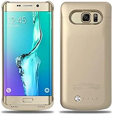 S6 Edge plus Battery Case, AOKDO Portable Backup Power Bank Case 4200mAh Ultra Slim Rechargeable Extended Charging Case for Samsung Galaxy S6 Edge plus (Gold)