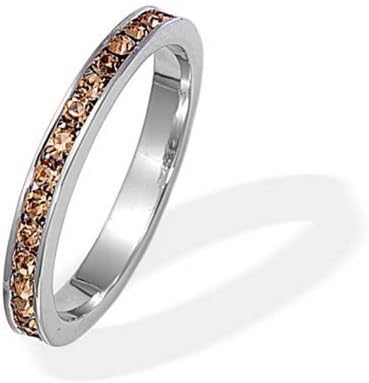Bling Jewelry 925 Silver Simulated Citrine CZ Birthstone Eternity Ring