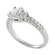 Silver Round Solitaire Engagement Ring