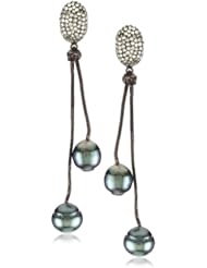 Kala Pave Diamond Studs with Baroque Pearls Earrings