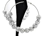 Basketball Wives POParazzi Ball Earrings SJE5006 Silver 83mm