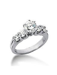 Platinum 2.00 ctw Round Cut Diamond Engagement Rings G SI-1