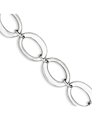 Sterling Silver Polished Oval Loop Bracelet