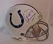 Peyton Manning Hand Signed Autographed Indianapolis Colts Full Size Riddell Replica Football Helmet w/ Photo of Signing