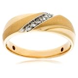 10k Yellow Gold, 5-Stone Diamond Mens Ring (1/10 cttw, G-I Color, I1-I2 Clarity), Size 10.5
