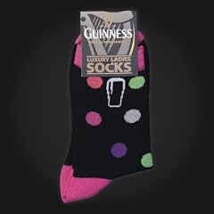 Guinness Black Pink Spotty Ladies Socks
