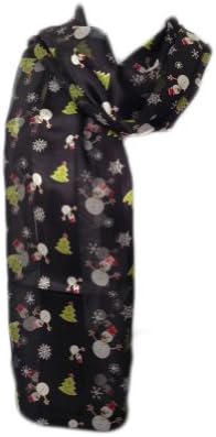 New Company Womens Christmas Trees Snowmen Scarf - Black - One Size