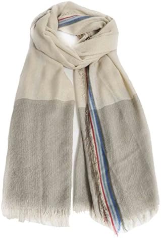 UASU Men's Herringbone Color Block Stripe Viscose Blend Scarf
