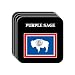 US State Flag - PURPLE SAGE, Wyoming (WY) Set of 4 Mini-Mousepad Coasters