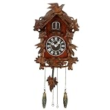 Quartz Cuckoo Clock/ Bird On Top Of Wooden Case/ Large W6757