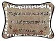 Pack of 2 "My Goal In Life" Dog Bone Decorative Throw Pillows 8" x 12"