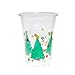 Party Essentials 20 Count Soft Plastic Printed Party Cups, 16-Ounce, Christmas Trees