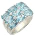 Aquamarine Simulated CZ Sterling Silver Ring