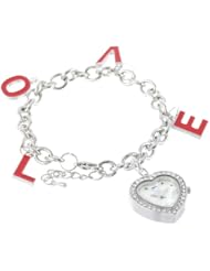 Bombshell Womens SWN-0671 Love Charm Bracelet Heart Shape Dial Watch