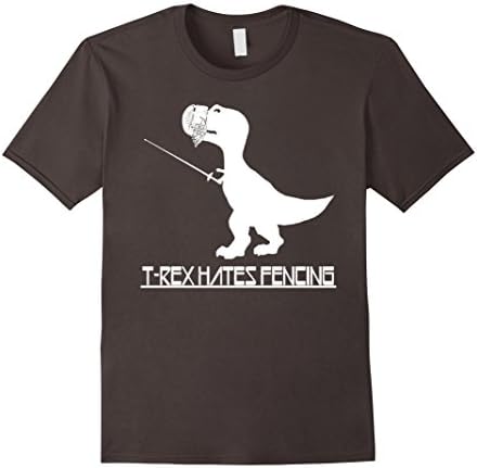 Men's Funny Fencing Dinosaur T-Shirt Men/Women/Kids 3XL Asphalt