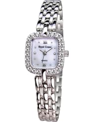Gemorie Women Fashion Square Shape Cubic Zirconia Watch with Steel Band in Rhodium Plating (129002)
