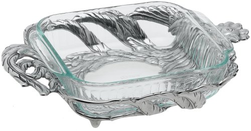 Arthur Court Rooster Square Casserole with 2-Quart Pyrex