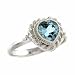Sterling Silver Genuine Blue Topaz Heart Ring