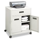 Safco : Steel Machine Stand, 2-Door Cabinet with Drawer, 24-7/8 x 20 x 29-3/4, Gray -:- Sold as 2 Packs of - 1 - / - Total of 2 Each