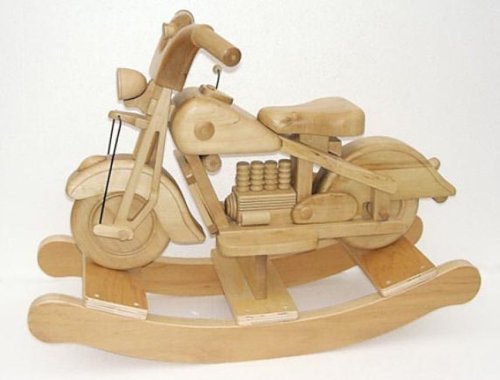 Childrens Toyshop  Toys : Blue/White Rocking Bike 32" Long